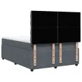 cadre de lit et matelas Gris foncé 140x190cm Velours