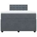 cadre de lit et matelas Gris foncé 120x200cm Velours