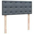 cadre de lit et matelas Gris foncé 120x200cm Velours