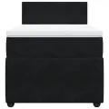 cadre de lit avec matelas Noir 90x190 cm Velours