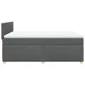 cadre de lit avec matelas Gris foncé 140x200cm Tissu