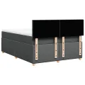 cadre de lit avec matelas Gris foncé 140x200cm Tissu
