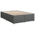 cadre de lit avec matelas Gris foncé 140x200cm Tissu