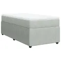 cadre de lit et matelas Gris clair 90x200 cm Velours