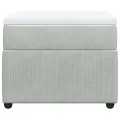 cadre de lit et matelas Gris clair 90x200 cm Velours