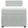 cadre de lit et matelas Gris clair 90x200 cm Velours