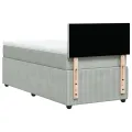 cadre de lit et matelas Gris clair 90x200 cm Velours