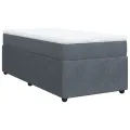 cadre de lit et matelas Gris foncé 90x190 cm Velours