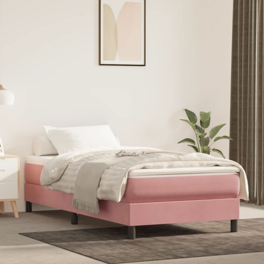 Matelas à ressorts ensachés pour enfants rose 80x160 cm velours