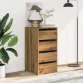 Commode d'angle chêne artisanal 40x41x76 cm bois d'ingénierie