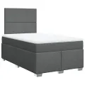 cadre de lit avec matelas gris foncé 120x190cm tissu