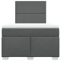 cadre de lit avec matelas gris foncé 120x190cm tissu