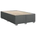 cadre de lit avec matelas gris foncé 120x190cm tissu