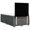 cadre de lit avec matelas gris foncé 120x190cm tissu