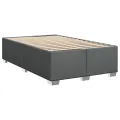 cadre de lit avec matelas gris foncé 120x190cm tissu