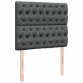 cadre de lit avec matelas gris foncé 120x190cm tissu