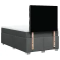 cadre de lit avec matelas gris foncé 120x190cm tissu