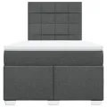 cadre de lit avec matelas gris foncé 120x190cm tissu
