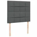 cadre de lit avec matelas gris foncé 120x190cm tissu