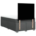 cadre de lit avec matelas gris foncé 120x190cm tissu