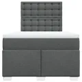 cadre de lit avec matelas gris foncé 120x190cm tissu