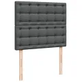 cadre de lit avec matelas gris foncé 120x190cm tissu