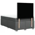 cadre de lit avec matelas gris foncé 120x190cm tissu