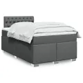 cadre de lit avec matelas gris foncé 120x190cm tissu