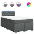cadre de lit avec matelas gris foncé 120x190cm tissu