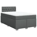 cadre de lit avec matelas gris foncé 120x190cm tissu
