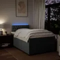 cadre de lit avec matelas gris foncé 120x190cm tissu