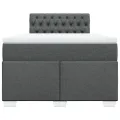 cadre de lit avec matelas gris foncé 120x190cm tissu