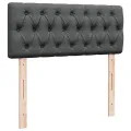cadre de lit avec matelas gris foncé 120x190cm tissu
