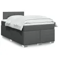 cadre de lit avec matelas gris foncé 120x190cm tissu