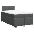 cadre de lit avec matelas gris foncé 120x190cm tissu