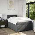 cadre de lit avec matelas gris foncé 120x190cm tissu