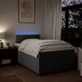 cadre de lit avec matelas gris foncé 120x190cm tissu