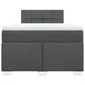cadre de lit avec matelas gris foncé 120x190cm tissu