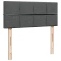cadre de lit avec matelas gris foncé 120x190cm tissu
