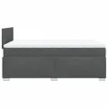 cadre de lit avec matelas gris foncé 120x190cm tissu