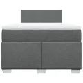 cadre de lit avec matelas gris foncé 120x190cm tissu