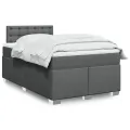 cadre de lit avec matelas gris foncé 120x190cm tissu
