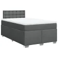 cadre de lit avec matelas gris foncé 120x190cm tissu