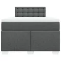 cadre de lit avec matelas gris foncé 120x190cm tissu