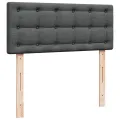 cadre de lit avec matelas gris foncé 120x190cm tissu