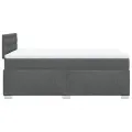 cadre de lit avec matelas gris foncé 120x190cm tissu