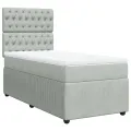 cadre de lit et matelas Gris clair 90x200 cm Velours