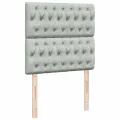 cadre de lit et matelas Gris clair 90x200 cm Velours