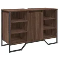 Armoire lavabo de salle de bain chêne marron 91x35x60 cm