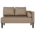 Chaise longue avec coussins cappuccino similicuir